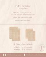 Modern Beige Alphabetical Seating Chart | Neutral Wedding Seating Chart