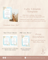 Pampas Grass Baby Shower Invitation | Blue Baby Boy Shower Invite