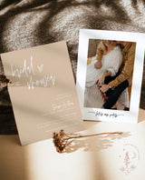 Minimalist Bridal Shower Invitation | Boho Beige Bridal Shower Invite