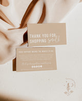 Boho Small Business Thank You Card | Editable Thank You Card Template