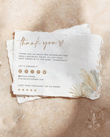 Pampas Grass Small Business Thank You Card | Boutique Thank You Template