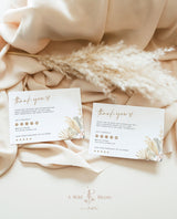 Pampas Grass Small Business Thank You Card | Boutique Thank You Template