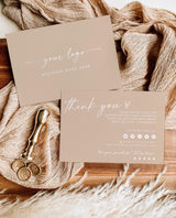 Boho Small Business Thank You Card | Editable Thank You Card Template