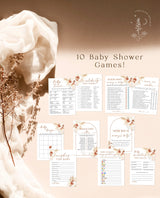 Boho Baby Shower Game Bundle | Pampas Grass Baby Shower