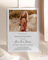 Graduation Party Invitation Template | Minimalist Graduation Announcement