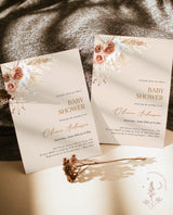 Pampas Grass Baby Shower Invite | Boho Girl Baby Shower