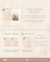 Pampas Grass Baby Shower Invite | Boho Girl Baby Shower