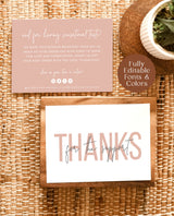 Minimalist Small Business Thank You Card | Boho Boutique Thank You Template