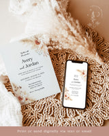 Pampas Grass Wedding Invitation Suite | Minimalist Wedding Invite