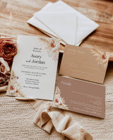 Pampas Grass Wedding Invitation Suite | Minimalist Wedding Invite