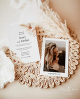 Pampas Grass Wedding Invitation | Minimalist Wedding Invite