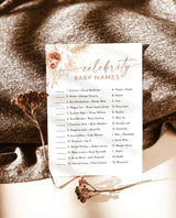 Celebrity Baby Names Game | Pampas Grass Baby Shower Game