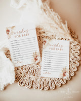 Boho Wishes for Baby Shower Card | Bohemian Baby Shower