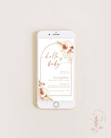 Digital Pampas Grass Baby Shower Invite | Boho Girl Baby Shower