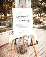 Minimalist Unplugged Wedding Sign Template | Editable Welcome Sign