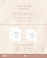 Minimalist Unplugged Wedding Sign Template | Editable Welcome Sign