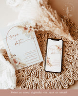 Bohemian Photo Save the Date Invitation | Minimalist Save the Date Template