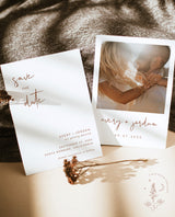 Terracotta Photo Save the Date Template | Minimalist Save the Date Template