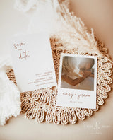 Terracotta Photo Save the Date Template | Minimalist Save the Date Template