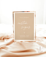 Modern Custom Sign Template | Beige Customizable Wedding Signage