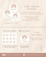 Rainbow Cupcake Toppers | Boho Rainbow Baby Shower