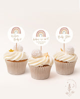 Rainbow Cupcake Toppers | Boho Rainbow Baby Shower