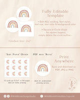 Rainbow Cupcake Toppers | Boho Rainbow Baby Shower