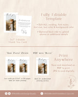 Photo Thank You Card Template | Minimalist Wedding Thank You Card