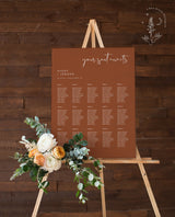 Terracotta Wedding Seating Chart | Burnt Orange Seating Chart