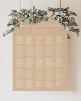 Modern Beige Alphabetical Seating Chart | Neutral Wedding Seating Chart
