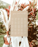 Modern Beige Alphabetical Seating Chart | Neutral Wedding Seating Chart