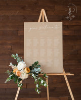 Modern Beige Seating Chart | Neutral Wedding Seating Chart