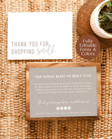 Boho Small Business Thank You Card | Editable Thank You Card Template
