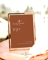 Burnt Orange Custom Sign Template | Terracotta Wedding Custom Sign