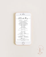 Digital Wedding Party Timeline | Bridal Party Itinerary