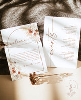Boho Minimalist Wedding Events Card | Terracotta Wedding Events