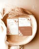 Terracotta Wedding Invitation Template | Minimalist Wedding Invite