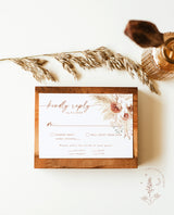 Terracotta Wedding Invitation Template | Minimalist Wedding Invite