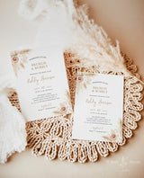 Pampas Grass Bridal Shower Invitation | Brunch and Bubbly Invite