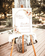 Boho Baby Shower Welcome Sign | Pampas Grass Baby Shower Welcome Poster