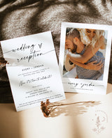 Minimalist Wedding Reception Invite | Photo Wedding Announcement