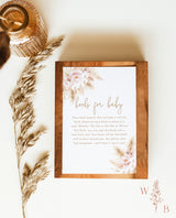 Boho Books for Baby Card | Pampas Grass Baby Shower