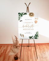 Bachelorette Welcome Poster Template | Tropical Bachelorette Party
