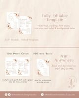 Pampas Grass Wedding Program | Desert Wedding Program