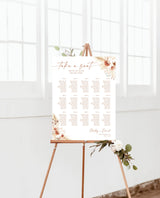 Pampas Grass Seating Chart | Terracotta Wedding Seat Chart