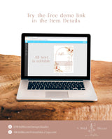 Pampas Grass Seating Chart Card Template | Editable Wedding Seat Cards