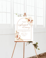 Minimalist Unplugged Wedding Sign | Pampas Grass Wedding
