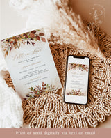 Fall Bridal Shower Invitation Template | Fall in Love Shower Invite