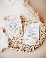 Boho Baby Shower Game Bundle | Pampas Grass Baby Shower