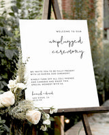 Minimalist Unplugged Ceremony Wedding Sign | Modern Unplugged Ceremony Sign